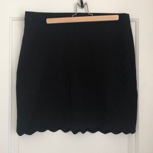 Loft Black Scalloped Skirt